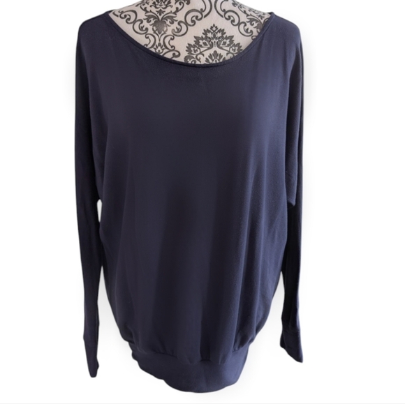 Encircled The Dressy Sweatshirt Heathered Navy Blue Loose Fit Women's size XS - Picture 3 of 12